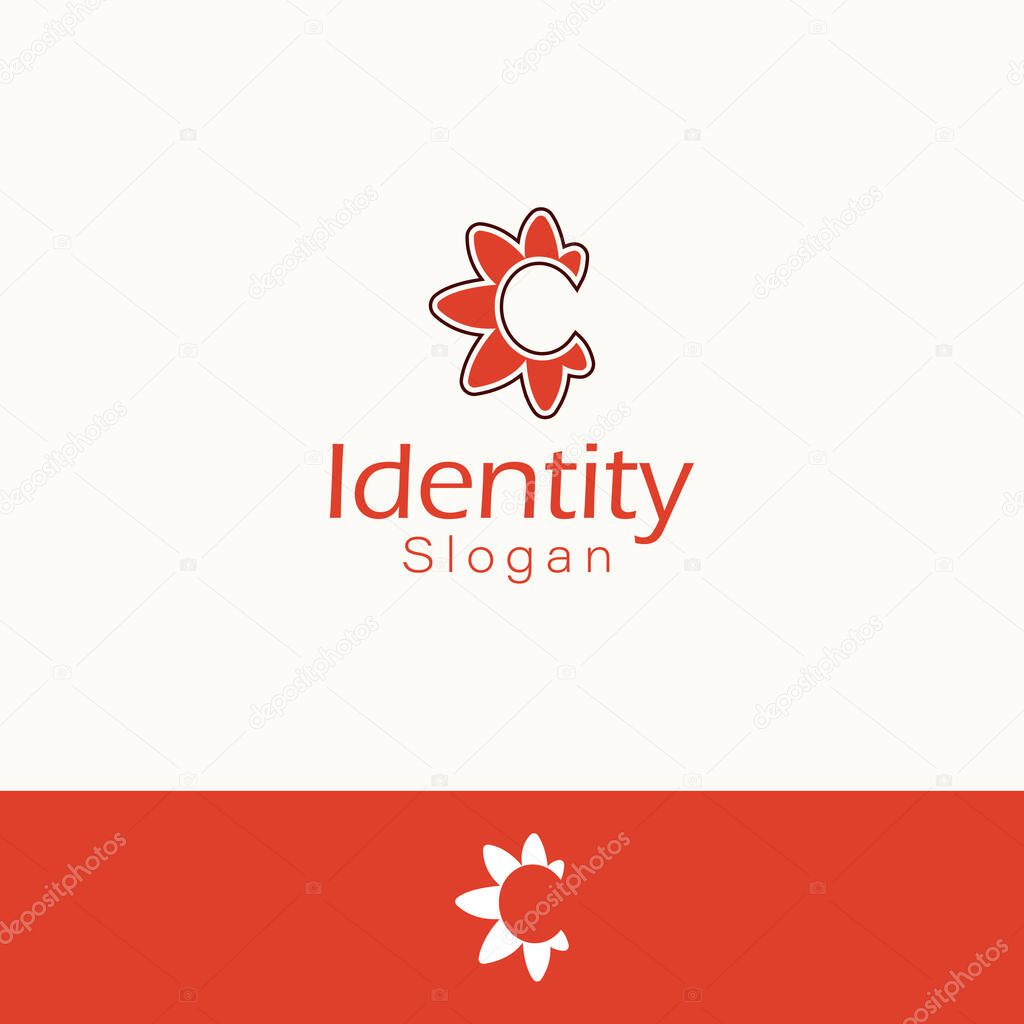 Floral Letter C Logo with two background's variation.