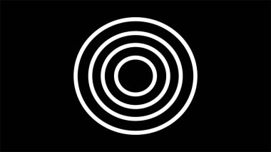 Çizim vektörü için soyut beyaz çember siyah arkaplan