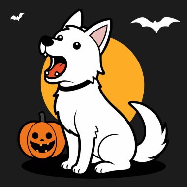 Çizim için cadılar bayramı konsepti köpek resmi