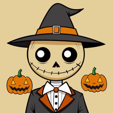 Cadılar Bayramı kostümü saman mankeni hea