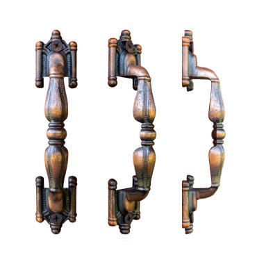 Eski Fasion vardır retro ve kırpma yolu ile beyaz arka plan üzerinde izole vintage tarzı bronz renk pirinç metal pencere tanıtıcısı