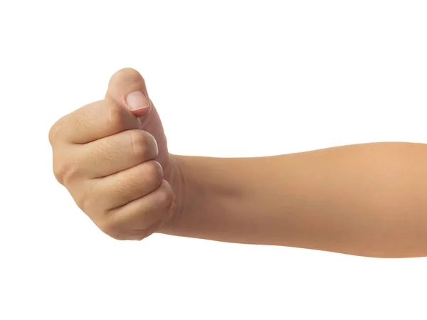 Ludzką Ręką Pięść Punch Lub Griping Gest Izolować Białym Tle — Zdjęcie stockowe