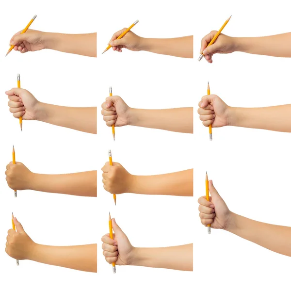 Set Human Hand Reach Out One Hand Writing Drawing Sketching — Stock Photo, Image