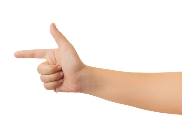 Human Hand Forefinger Pointer Touch Strike Slightly Command Gesture Isolate — Stock Photo, Image
