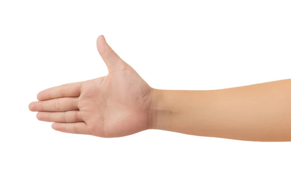 Human Hand Reach Out One Hand Showing Fingers Gesture Isolate — Stock Photo, Image