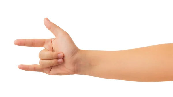 Человеческая Рука Показе Руки Жесте Любовь Знак Изолировать Белом Фоне — стоковое фото