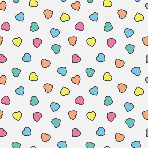Ilustração colorido corações padrão sem costura fundo —  Vetores de Stock