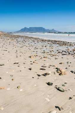 Cape Town, Güney Afrika - 04 Şubat 2017: görünüm, Table Mountain Blouberg plaja Cape Town