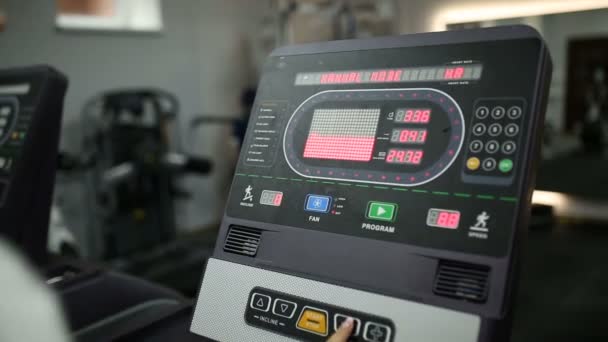 Digital treadmill panel — Stock Video