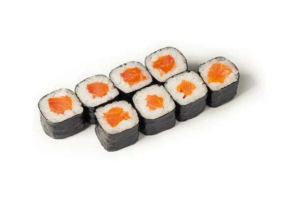 Sushi maki su un piatto bianco. Primo piano. — Foto Stock