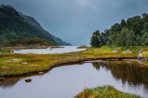 Híd Közelében Straumneset Szigetek Lofoten Norvégia — Stock Fotó