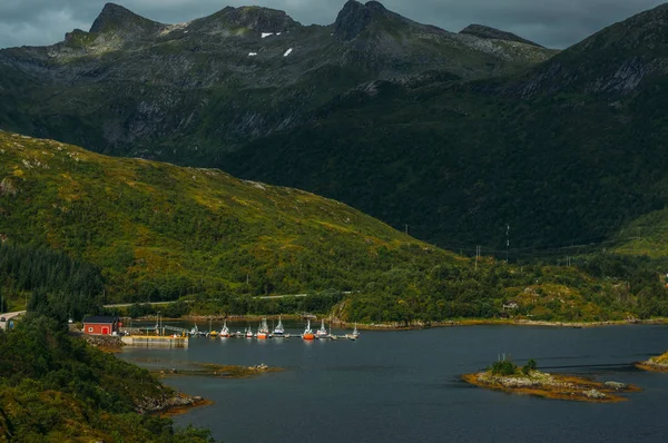 Belle Vue Sur Colonie Les Montagnes Des Îles Lofoten Norvège — Photo