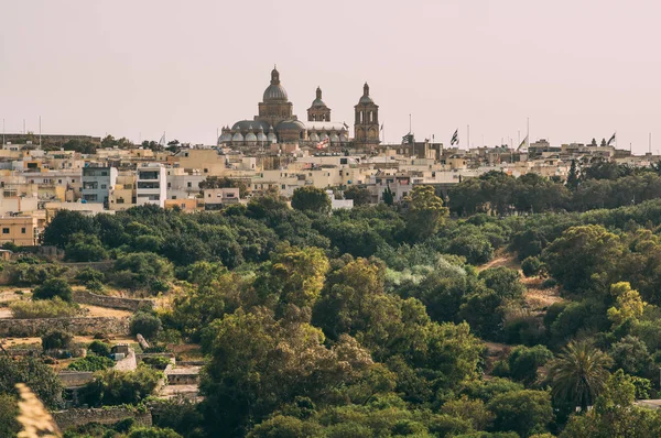 Vue Église Paroissiale Paola Depuis Trois Villes Malte — Photo