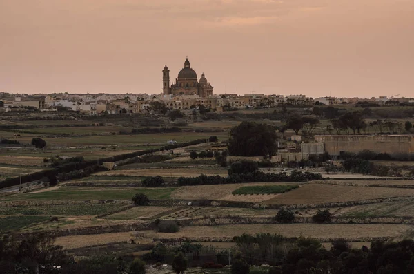 Pohled Rotunda John Křtitele Gozo Malta — Stock fotografie