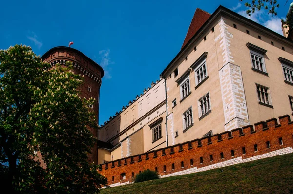 Vista Castillo Wawel Cracovia Polonia — Foto de Stock