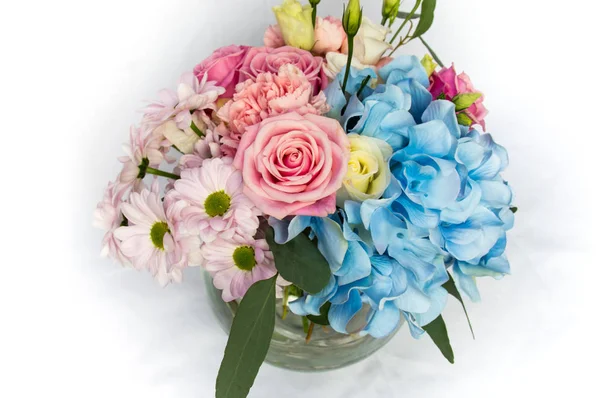 Bouquet Coloré Décoration Pour Mariage Sur Fond Blanc — Photo