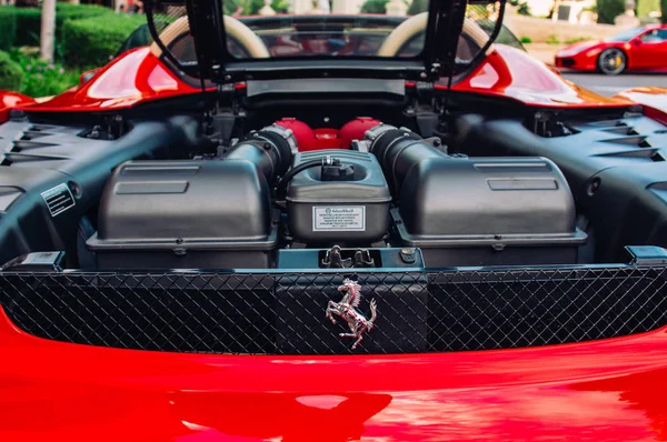 Ferrari Показати Жовтня 2016 Валлетті Мальта Перегляд Двигун Червоний Ferrari — стокове фото