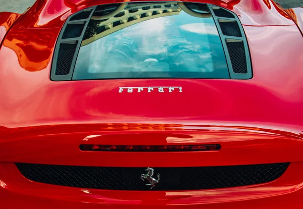 Ferrari Показати Жовтня 2016 Валлетті Мальта Вид Стовбур Двигун Червоний — стокове фото