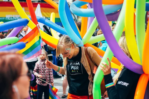 Helsingfors Finland Juni 2018 Flicka Kul Helsingfors Pridefestivalen Senaten Fyrkantig — Stockfoto