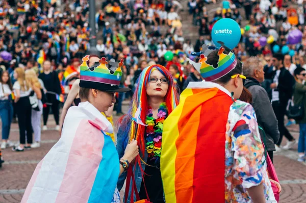 Helsinki Finnország 2018 Június Helsinki Lányok Pride Fesztivál Szenátus Tér — Stock Fotó