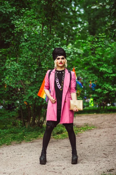 Helsinki Finlandia Junio 2018 Participante Festival Del Orgullo Púrpura Helsinki — Foto de Stock