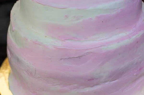 Big pink and white cake — Stock Photo, Image