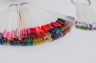 beyaz arka plan üzerinde oje swatches ile palet