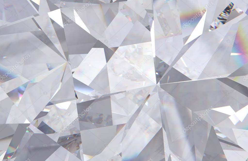 layered texture triangular diamond or crystal shapes background. 3d rendering model