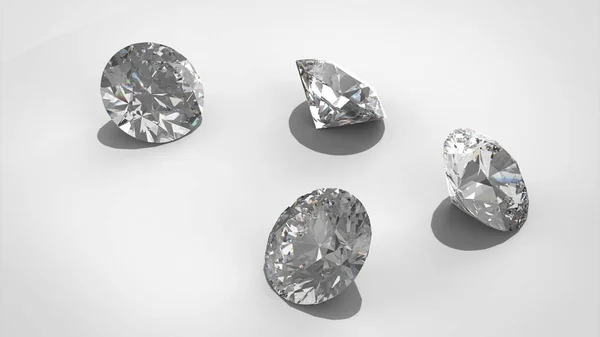 Diamantes de luxo em fundos whte - caminho de recorte. Modelo de renderização 3D — Fotografia de Stock