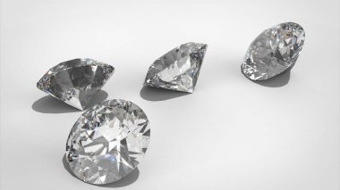 Whte arka planlar üzerinde Lüks elmas - kırpma yolu. 3d render modeli