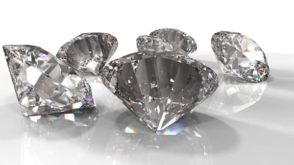 Diamanter jewely på bakgrunden. Hög kvalitet 3D Render — Stockfoto