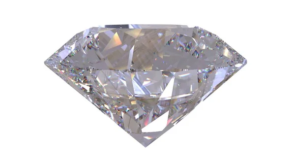 클로즈업 다이아몬드는 흰색 3D 렌더링 모델에서 격리되었습니다. 격리. 렌더링 — 스톡 사진