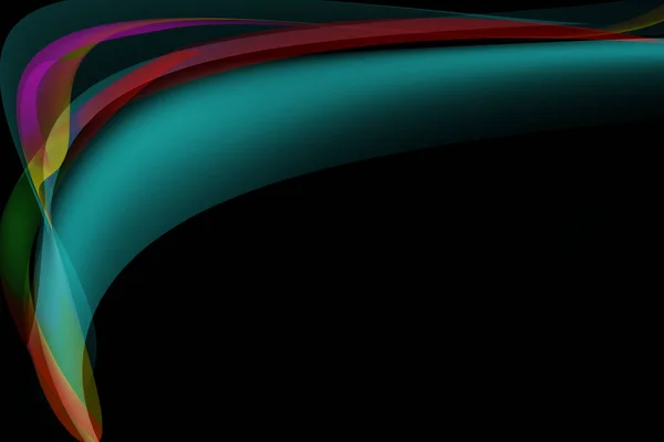 Siyah arkaplan üzerinde soyut kırmızı yeşil element