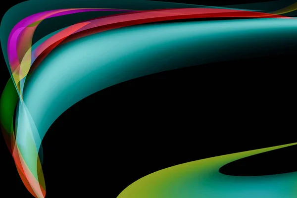 Siyah arkaplan üzerinde soyut kırmızı yeşil element