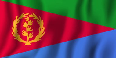 Eritre dalgalanan bayrak illüstrasyon vektör. Ulusal ülke arka plan sembolü. Bağımsızlık günü.