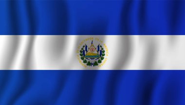 El Salvador dalgalanan bayrak illüstrasyon vektör. Ulusal ülke arka plan sembolü. Bağımsızlık günü.