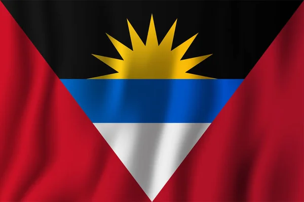 Antígua Barbuda Realista Acenando Ilustração Vetorial Bandeira Símbolo Fundo Nacional — Vetor de Stock