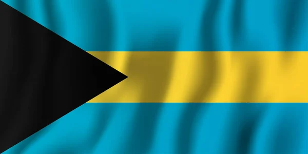 Bahamas Realista Acenando Bandeira Vetor Ilustração Símbolo Fundo Nacional Dia — Vetor de Stock