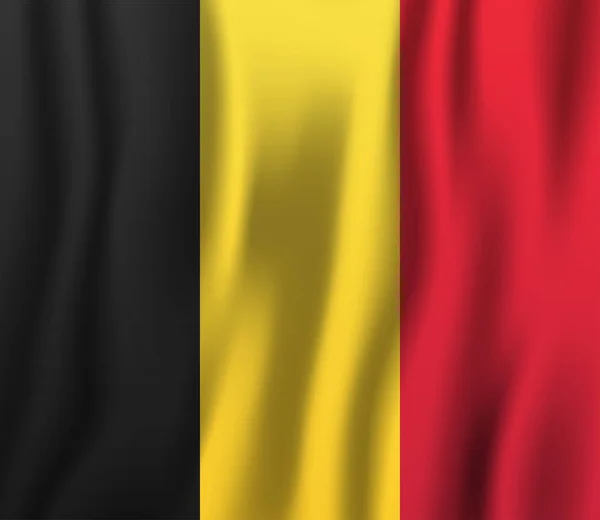 比利时现实主义挥舞旗向量例证 国家背景标志 独立日 — 图库矢量图片