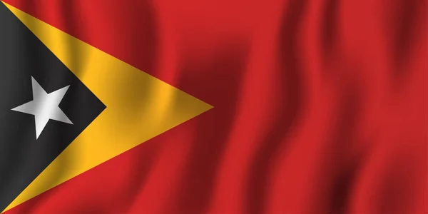 Timor Leste Ilustração Vetor Bandeira Acenação Realista Símbolo Fundo Nacional — Vetor de Stock