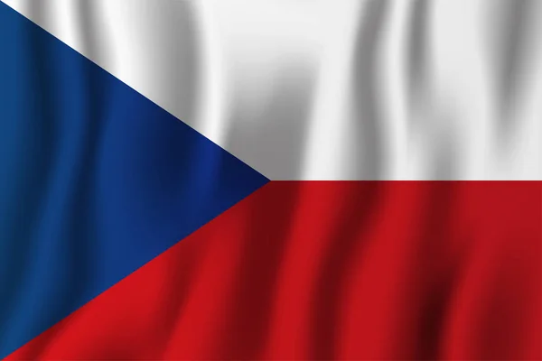 Illustration Vectorielle Réaliste Drapeau République Tchèque Symbole Fond National Jour — Image vectorielle