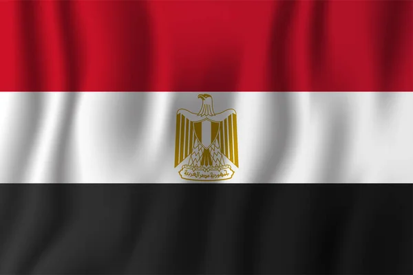 Ägypten Schwenkt Flagge Vektor Illustration Nationales Hintergrundsymbol Unabhängigkeitstag — Stockvektor