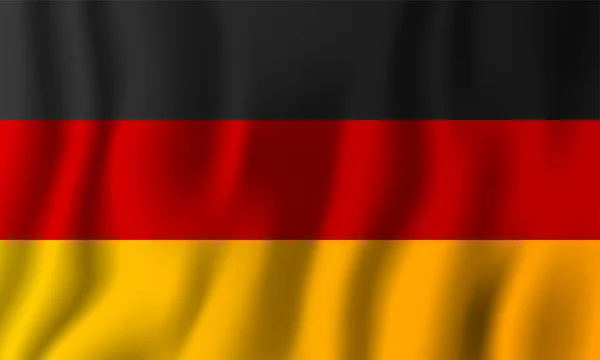 Германия Реалистично Размахивает Векторным Флагом Национальный Символ Страны День Независимости — стоковый вектор