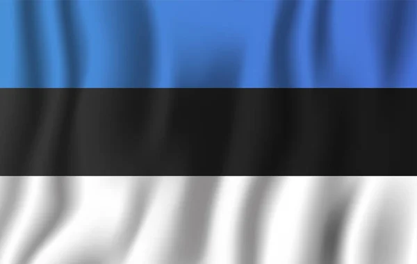 Κυματίζει Σημαία Εσθονίας Διανυσματικά Εικονογράφηση Εθνική Χώρα Ιστορικό Σύμβολο Ημέρα — Διανυσματικό Αρχείο