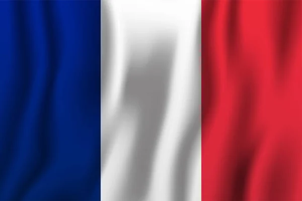法国现实主义挥舞旗帜矢量插图 国家背景标志 独立日 — 图库矢量图片