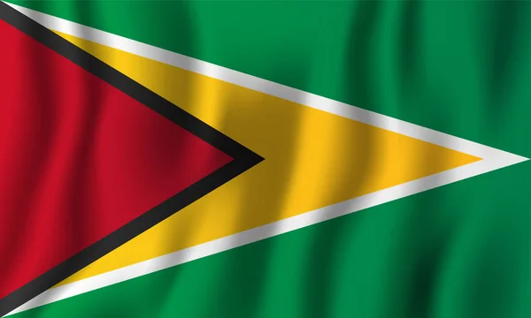 Guiana Realista Acenando Bandeira Vetor Ilustração Símbolo Fundo Nacional Dia — Vetor de Stock