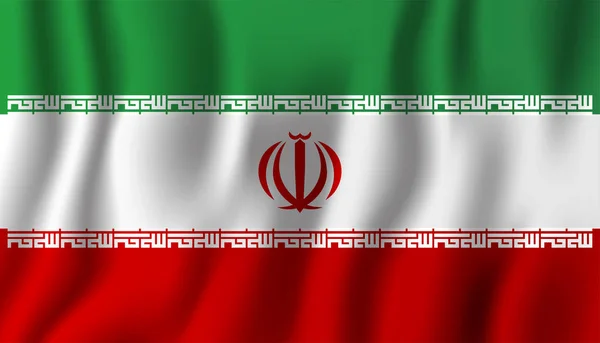 Iran Realistisches Fahnenschwenken Vektor Illustration Nationales Hintergrundsymbol Unabhängigkeitstag — Stockvektor