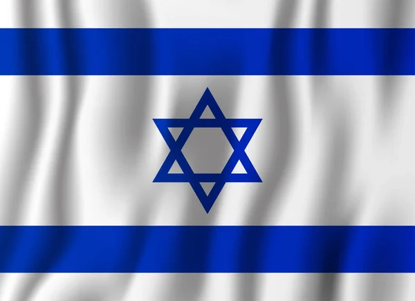 Izrael Realistické Mává Vlajkou Vektorové Ilustrace Národní Země Pozadí Symbol — Stockový vektor
