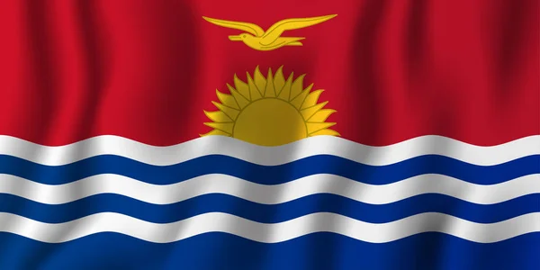 Kiribati Realistic Waving Flag Vector Illustration National Country Background Symbol — Stock Vector