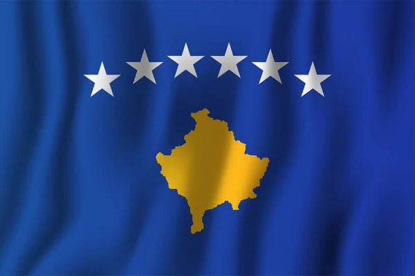 Koszovó Reális Integetett Zászló Vektoros Illusztráció Nemzeti Ország Háttér Szimbólum — Stock Vector